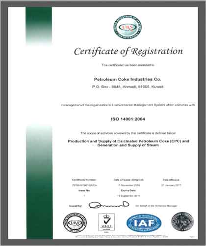 ISO 14001:2004 Certificate