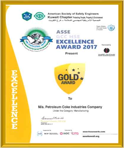 ASSE GCC HSE Excellence Gold Award 2017