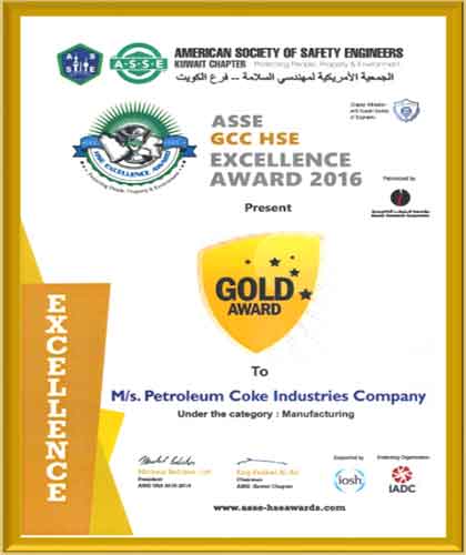 ASSE GCC HSE Excellence Gold Award 2016