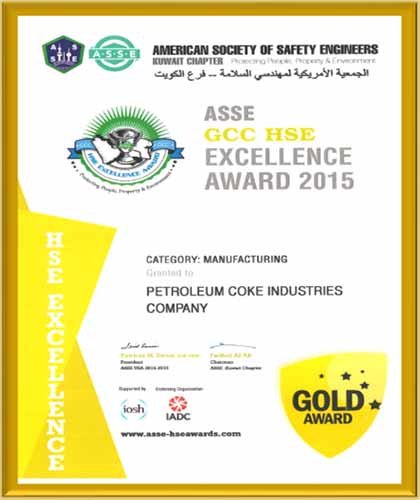 ASSE GCC HSE Excellence Gold Award 2015