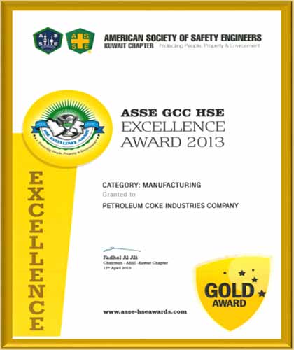 ASSE GCC HSE Excellence Gold Award 2013